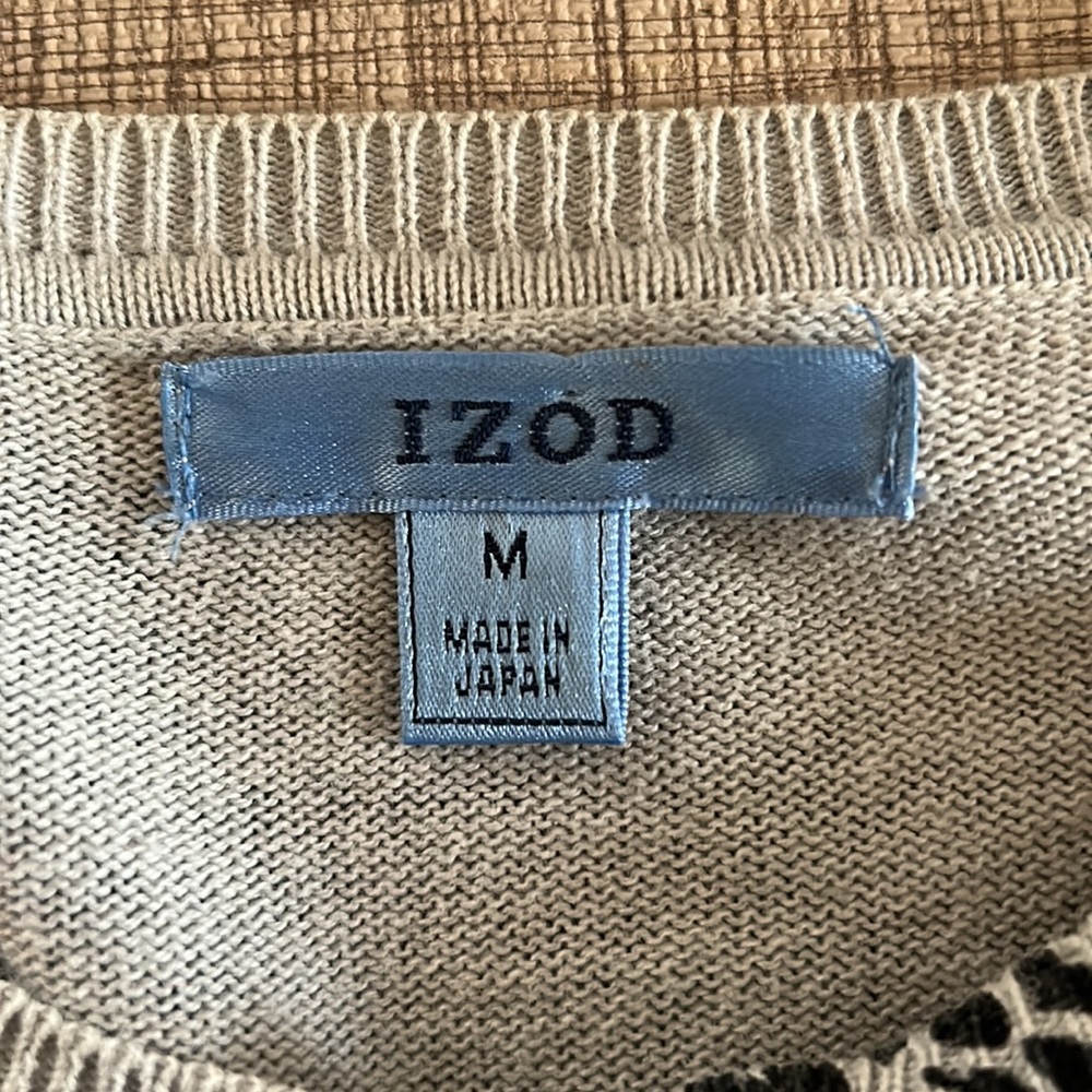 Izod grey black dusty lavender fireworks pattern cardigan. - Picture 7 of 8